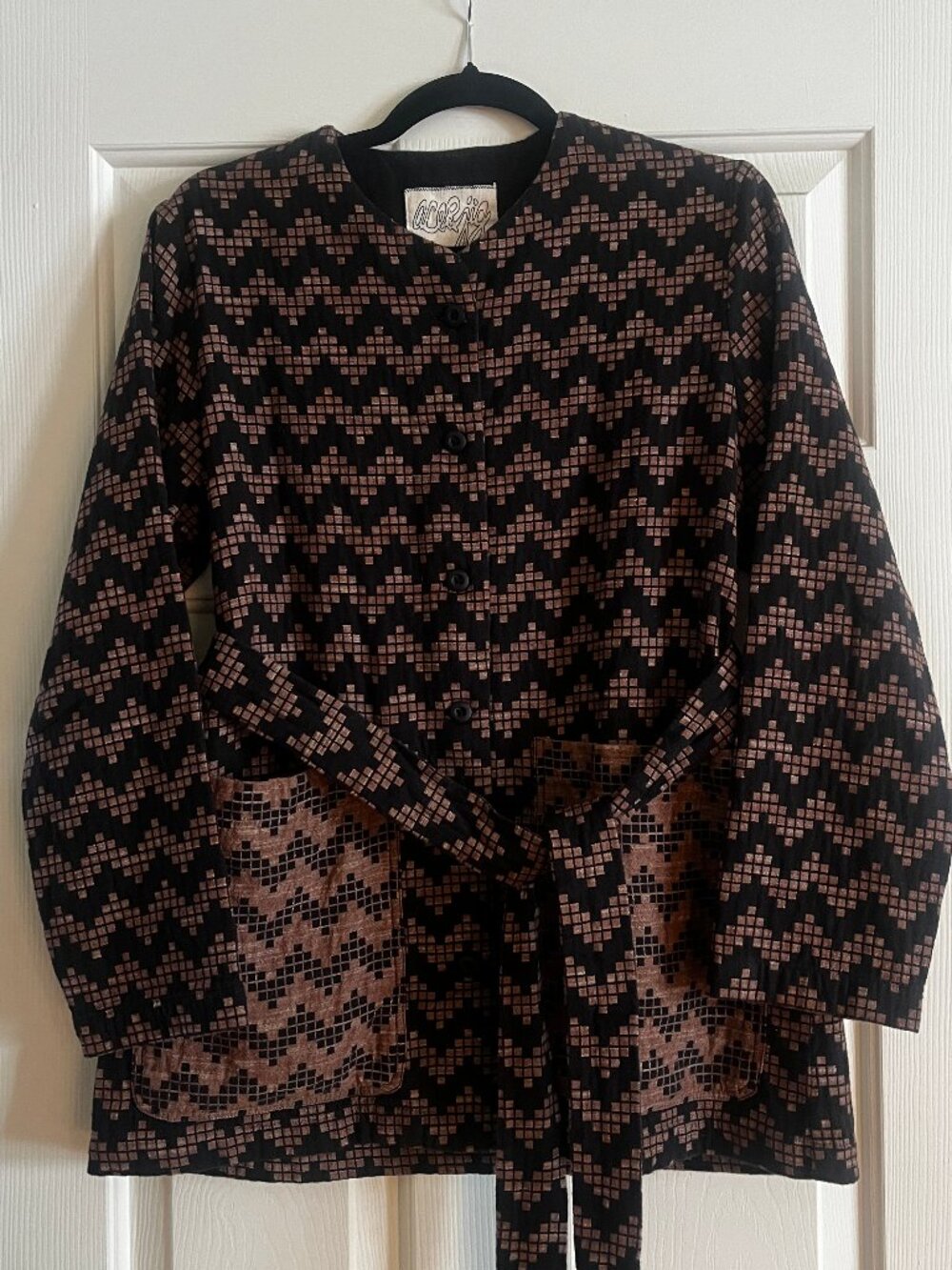 Ace & Jig Keenan Cardigan / Jacket in Black and Brown Herringbone